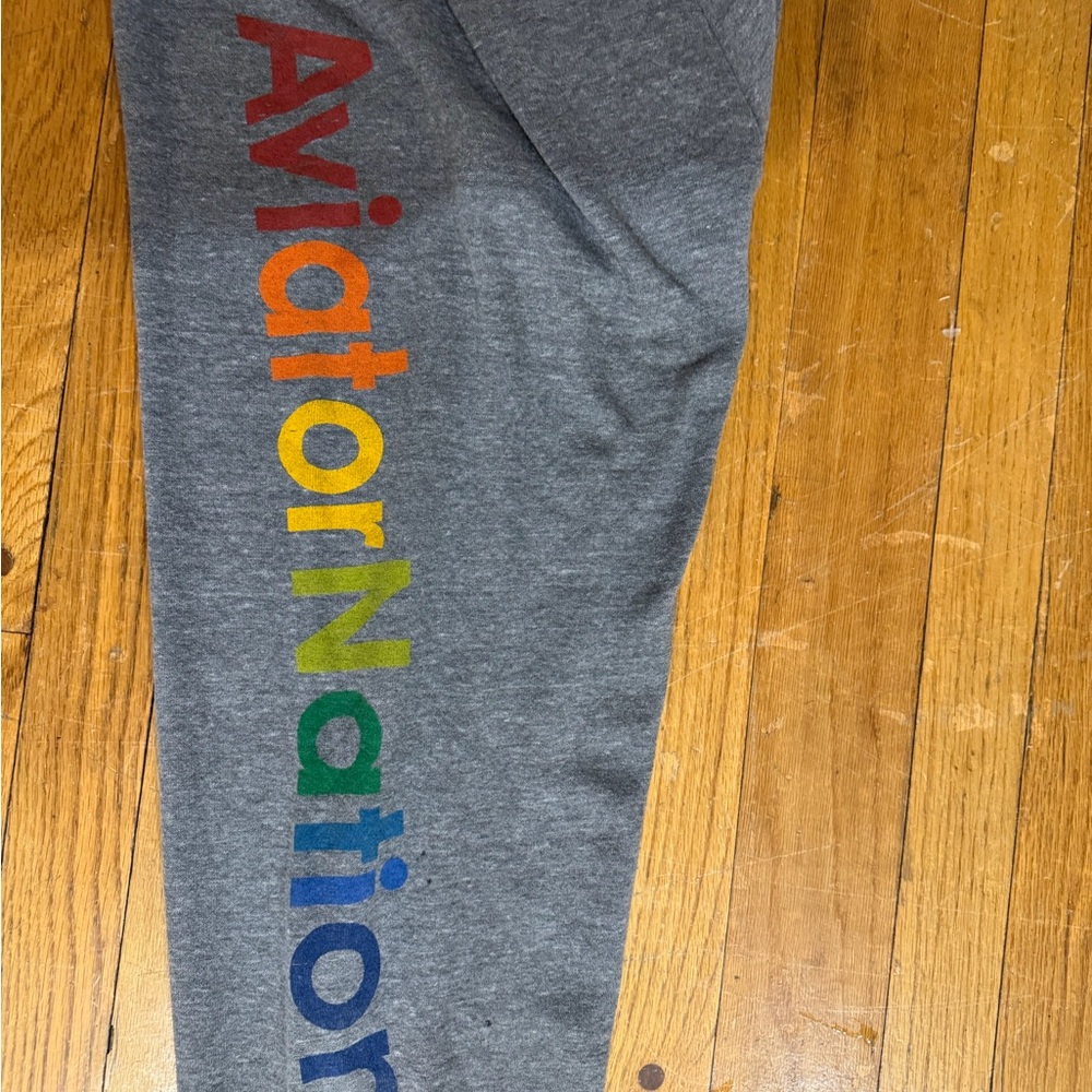Aviator Nation Rainbow Logo Sweatpants Joggers Small Venice CA Unisex